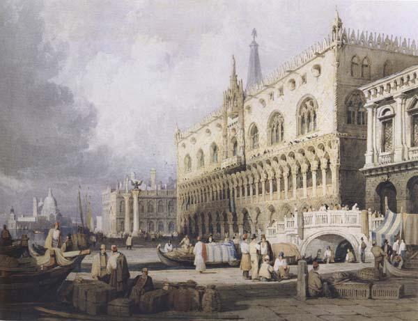 Samuel Prout The Doge s Palace and the Grand Canal,Venice (mk47) oil painting image